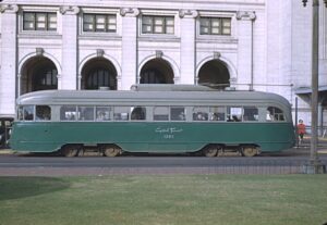 Capital Transit Company | Washington, D.C. | PCC Streetcar #1395 | at Washington Union Terminal | October 1949 | Henry Libby photograph / collection