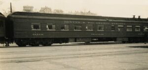 Denver and Rio Grande Western Railroad | Pueblo, Colorado | Heavyweight 36-seat diner Twin Peaks | Royal Gorge route | November 3, 1940 | unknown photographer | Willia McChesney coollection