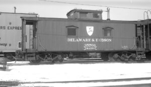 Delaware and Hudson Railway | Binghamton, New York | Wood sided caboose #35701 | March 20, 1974 | H.B. Olsen photograph / collection