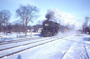 Chicago, Milwaukee, Saint Paul and Pacific Railroad | aka Milwaukee Road | Baldwin Class F6 4-6-4 64xx “Baltic” steam locomotive | Train 14 Olympian Hiawatha | January 1947 | Henry Libby photograph / collection