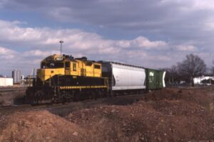New York Susquehanna and Western Railway | Ridgefield Park, New Jersey | EMD GP18 #1804 diesel-electric locomotive | local freight | February 27, 1991 | Frank Etzel photograph / collection