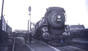 New York, New Haven and Hartford Railroad | New London, Connecticut | Alco I4 4-6-2 #1350 steam locomotive | at station with railfans | 1937 | Milton Paul Baline photograph | Henry Libby collection