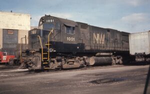 Norfolk and Western Railway | Bellevue, Ohio | Alco C425 #1001 diesel-electric locomotive | November 2, 1973 | Emery Gulash photograph | Morning Sun Books collection