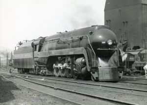 Norfolk and Western Railway | Roanoke, Virginia | Roanoke Built Class J 4-8-4 #611 | Schaffers Crossing Yard | 1956 | Homer Hill photograph | Mitchell E. Dakelman collection