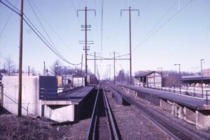Pennsylvania Railroad | Woodbridge and Perth Amboy branch | Avenel (Woodbridge), New Jersey | Passenger station from westbound train | March 1967 | Richard Forest photograph / collection