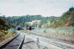 Penn Central Transportation Company | former Pennsylvania Railroad | Gallitzin, Pennsylvania | Gallitzin and Allegheny Mountain Tunnels | looking west | October 1968 | Ken Kulick photograph / collection