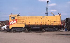 Peck’s Commercial Metals | Richmond, Virginia | Baldwin VO1000 #94 diesel-electric locomotive | April 20, 1984 | Stephen Timko photograph / collection