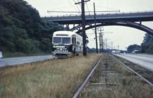 Pittsburgh Railways Company | Pittsburgh, Pennsylvania | PCC Streetcar #1664 | Route 87 | NRHS Special | 1961 | Harold Buckley, Jr. photograph / collection