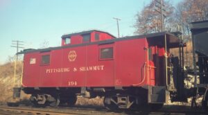 Pittsburg and Shawmut Railroad | Brookville, Pennsylvania | Caboose #194 | November 4, 1973 | H.B. Olsen photograph / collection