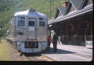Reading, Blue Mountain and Northern Railroad | Jim Thorpe, Pennsylvania | Budd RDCI #9166 + 2 passenger units | Jim Thorpe passenger station | Delaware Chapter, NRHS excursion | September 2016 | Mitchell E. Dakelman photograph / collection