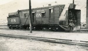 Rio Grande Southern Railroad | Salida, Colorado | Narrow gauge snowplow #ON | November 3, 1940 | Otto Perry photograph | William McChesney collection