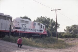 Soo Line Railroad | Saint Paul, Minnesota | EMD Bicentennial GP35 #1776 and GP30 #728 diesel-electric locomotives | June 8, 1976 | Soph Marty photograph | Morning Sun Books collection