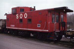 Soo Line Railroad | Minneapolis, Minnesota | Caboose #X5001 | Pigs Eye Yard | November 9, 1996 | Dick Flock photograph / collection