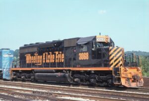 Wheeling and Lake Erie Railroad | Green Tree, Pennsylvania | EMD SD40-3 #3068 diesel-electric locomotive | July 8, 2002 | Gordon Lloyd, Jr. photograph | Stephen Timko collection