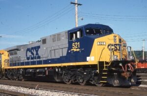 CSX Transportation | Greenville, Pennsylvania | GE AC44CW #521 diesel-electric locomotive | July 12, 2001 | Gordon Lloyd, Jr. photograph | Stephen Timko collection