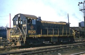 Canadian National Railway | Toronto, Ontario, Canada | Montreal Locomotive Works class MS10C #8020 diesel-electric locomotive | 1957 | Al Holtz photograph / collection