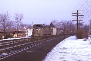 Erie Lackawanna Railway | Glen Rock, New Jersey | Delaware & Hudson GE U30C #709 diesel-electric locomotive | freight service | Bergen County Line | January 1970 | Ken Kulick photograph / collection