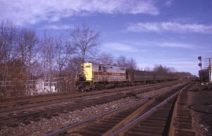 Erie Lackawanna Railway | Ridgewood Junction, New Jersey | EMD GP7 #1400 diesel-electric locomotive | Commuter train | February 1970 | Ken Kulick photograph / collection