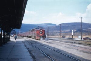 Lehigh Valley Railroad | Lehighton, Pennsylvania | Alco PA1 #606 diesel-electric locomotive | Train 26 eastbound The Asa Packer | August 1956 | Will Coxey photograph / collection