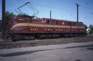 Pennsylvania Railroad | New Jersey Department of Transportation | South Amboy, New Jersey | Altoona Works class GG1 #4877 electric motor | Dedication day | June 13, 1981 | Al Roberts photograph | Mitchell E.Dakelmna collection