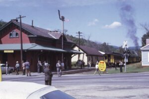 Green Mountain Railroad | Steamtown | Chester, Vermont | NRHS 1967 Passenger train | Rutland and Burlington Railroad passenger station | September 1967 | Al Kerr photograph | Niagara Frontier Chapter, NRHS Collection