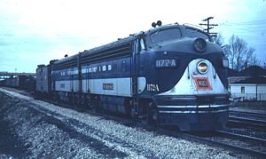Wabash Railroad | Decatur, Illinois | EMD F7a #1172A and #1172B diesel-electric locomotives | freight service | April 4,1953 | Richard R. Wallin photograph | Charles Anderson collection