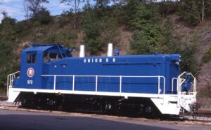 Union Railroad | Hall, Pennsylvania | EMD SW9 #573 diesel-electric locomotive | September 2, 1989 | Gordon Lloyd, Jr. | Stephen Timko collection